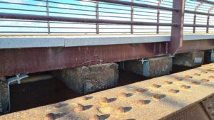 The wood slippers from above - Ofakim railway bridge