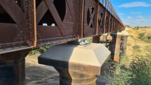 Looking along the steel truss - Ofakim railway bridge