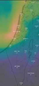 The rainfall forecast for Carmel storm, over 100mm of rain over Tel Aviv - and we did got it and even over.
