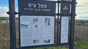 Ayit waterfall sign - The waterfall is part of Yehudia Forest Nature
