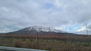 Snowed Avital mountain (part of Golan Heights Volcanos)