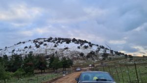 Snowed Brown mountain (alsopart of Golan Heights Volcanos).