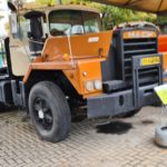 Mack DM867S (1980) - The DM was the hard version of the R, which was used for heavy infrastructure and concrete mixers. The driver cabin was moved to the left to allow better viability. Steel front was used in the Israeli verison over the fiberglass which was used outside. Most of the Israeli 350 horse power engine. -  Truck and Transport Museum