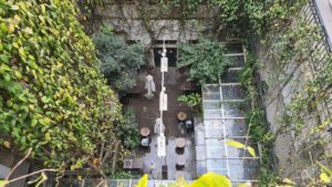 The patio from the roof