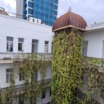 The elevator shaft from the roof