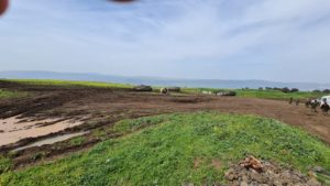 Looking west from the Golan Heights over the firing zone we are in and down on Hula lake - Firing Zones