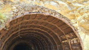 And some concrete on top of the metal arch - Mukheiba tunnel