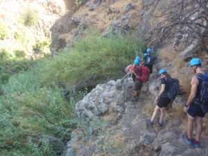 From the trail junction we had to wear helmets - Black Canyon