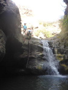 Looking up at the first waterfall - Black Canyon