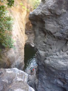 Getting serious - the second waterfall, 20 m high - Black Canyon