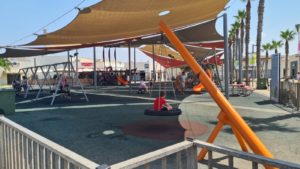 Empty playground at Tel Aviv port, rare event on Shabbat mornings. - Operation Breaking Dawn - day 2