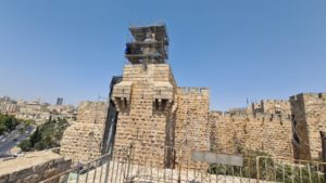 The Minart on top of the wall, reffered to as Tower of David