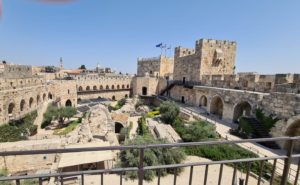 Looking down on the citadel court. - Towe of David