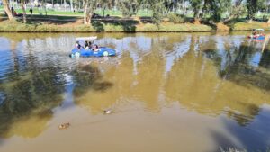 You can rent paddle boat or motor boat and make the way up and down the river