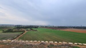 .Ramat Gan Diamond Exchange towers and the promising cloud to the West.