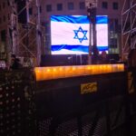Yahrzeit candles for victims of the terror attack yesterday.