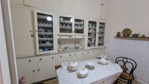 The original dining table and dishes