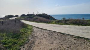 The paved trail to the top of the Tel