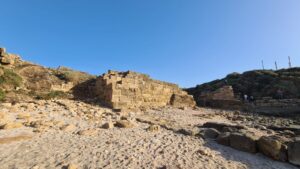 The boulders that created the wall for the temple compound - Tel Dor