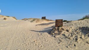 The end of the walking trail on the water