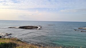 One of the small island spread on the water infront of the Tel Dor