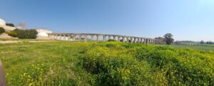 The 12 m high part of the aqueduct over  Yesaf stream