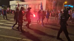 Stun granades and riot control measures - night of protests 