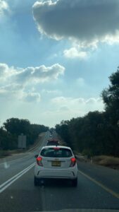Traffic jams on the roads of Gaza surroundings, as some of the roads were closed down ro reduce the chance of civilians hit by mortar shells.Operation Shield and Arrow.