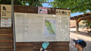 The sign in entrance to the park on top Hiriya 