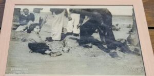 Noa planting the Tamarix tree in 1946 - Mitzpe Gvulot