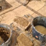 Making adobe stones, the same that used to build the living building