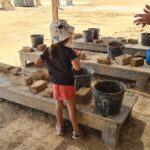 Making adobe stones, the same that used to build the living building