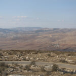 The view from the lookout, on top of the mountain. On the left is the Sartaba (South-East), on the middle Mount Ebal and Mount Gerizim (in the valley between sits Nablus), and also on the middle, Beit Forik valley and Elon Moreh settelment in the distance,  on the right Gideonim ridge (West) - The 3 seas lookout