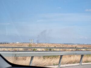 Smole above a place hot by a rocket from Gaza strip - Tzav 8
