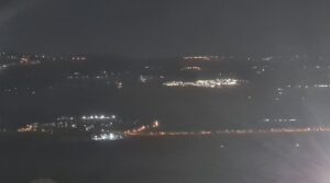 The inlighted village of Ghajar on top (an Alawite-Arab village on the border) and the empty Kibbutz of Dan on the bottom - empty settlements 