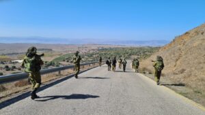 The view west from the way down the mountain - bental