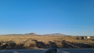Mount Bental on the left and Mount Avital on the right
