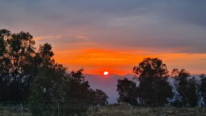 Another view of the border with the sunset and a soundtrack of explosions of IDF and IAF attacks - edge