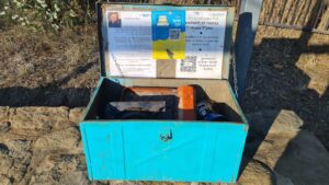 A military safebox used to store Pakal Cafe for visitors, named after Rina Shnerb, who murdered in Ein Bubin - ein Mokesh 