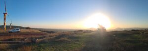 Looking south with the blade - wind farm