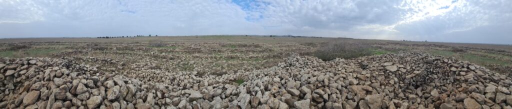 Panorama view from the top of the dolmen - rujum el-Hiri 