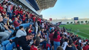 Hapoel Jerusalem fans in the tribune on todays game