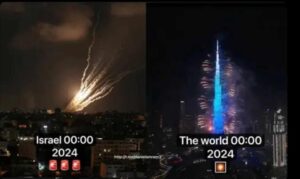 Welcoming the new year 2024: The world is celebrating with fireworks, while Israel is bombed with Hamas rockets from Gaza