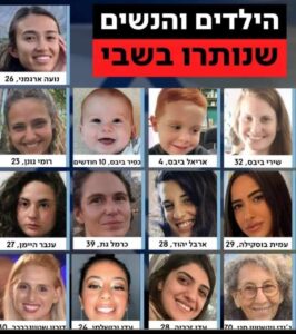 The women and children hostage in Hamas hands (out of 129 hostages)