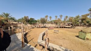 The camel farm from the other side (you can see the bridge crossing the farm)