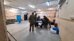 The voting place in our base, inside the protected area