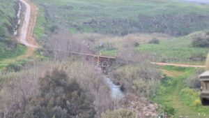 The border road going over Ghagar bridge (the border itself in this location is the Hasbani stream itself