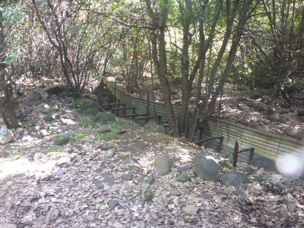 Fighting tunnels along hiking route. Those are from the time before the Six Day War, when the border between Israel and Syria was below the Tel.