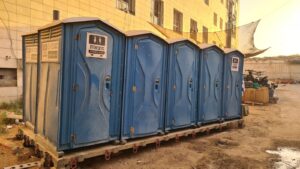 The chemical toilets where we are staying inside Gaza strip