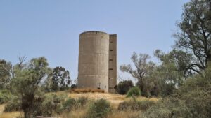 The water, about two stories high, used during 1940s as a guard position as well as to communicate with other settlements around - Hanabir
